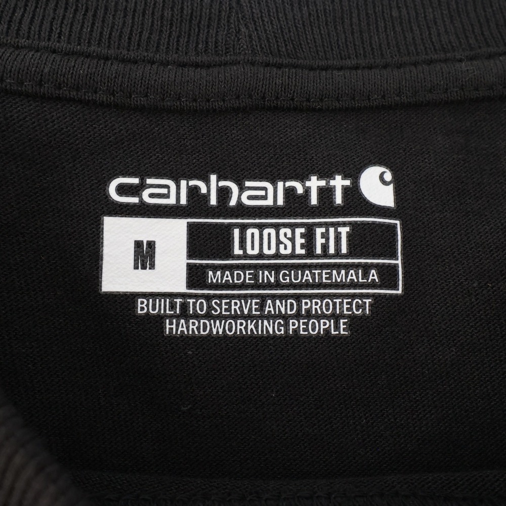 NEW Carhartt‎ Mens K87 Black Loose Fit Heavyweight Short Sleeve Pocket T-Shirt - Picture 5 of 7